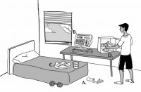 College dorm room portaying all tips from the article College dorm room portaying all tips from the article