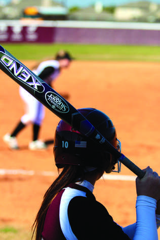 Senior Kayla Ober steps up to the plate at the Katy ISD Invitational on Feb. 13.