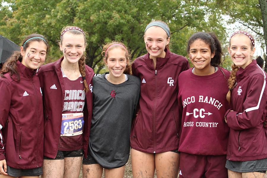 The girls cross country team is all smiles after a 6th place finish at the UIL State Meet in Round Rock Saturday. Sophomore Reagan Kappel earned 2nd place silver medal honors individually.
