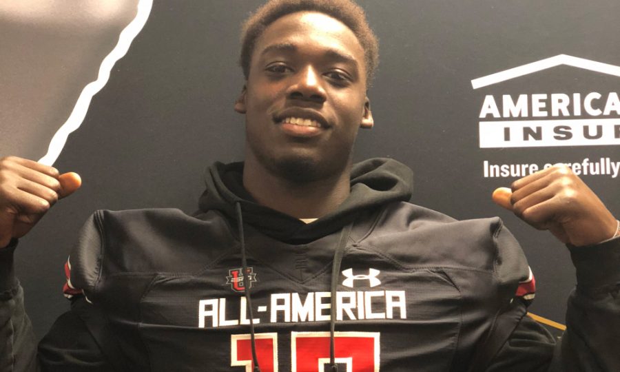Senior LB David Gbenda was recognized Thursday by UnderArmour for selection in the 2019 All-America game scheduled Jan. 3 in Orlando. This game features the nations top 100 elite players as selected by UnderArmour. 