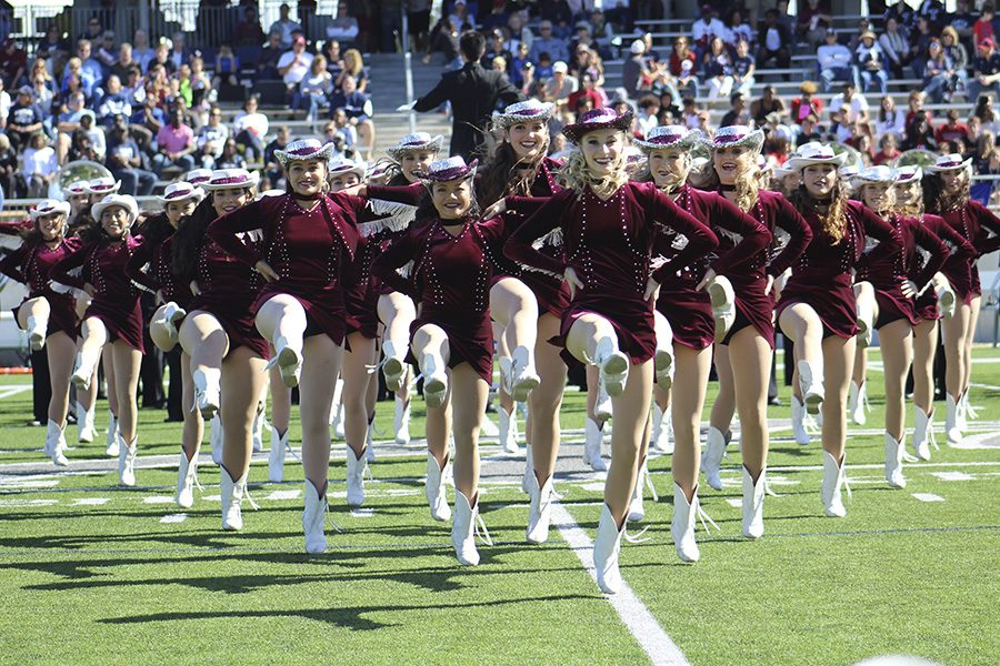 Cougar Stars perform at halftime of the Tompkins varsity game Nov. 3. Stars help tryouts for the 2019-20 squad in early December.