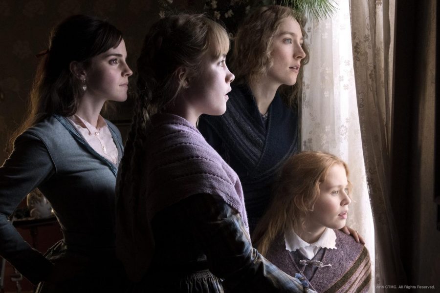 Emma Watson, Florence Pugh, Saorise Ronan, and Eliza Scanlen in Little Women. (Courtesy of Sony Pictures)