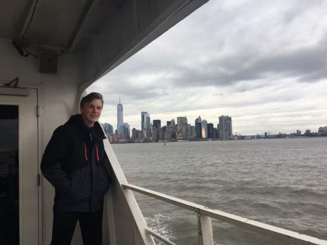 Senior Matt Mohn rides a ferry in New York City. Mohn will be attending Duke university and majoring in Public Policy.