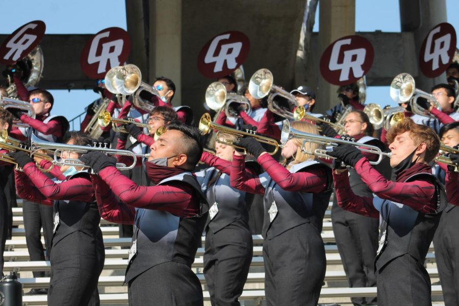 The theme of this years CRHS marching band show is Nothing but Love.

Courtesy of https://www.flickr.com/photos/crhscougarband/with/50585626042/